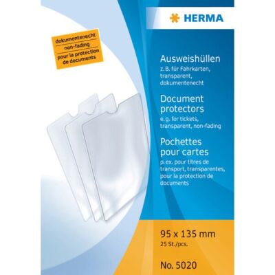 Ausweishülle 95 x 135mm transparent, für Fahrkarten und Kundenausweise, Packung à 25 Stück