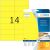 Farbige Etiketten 105 x 42,3 mm, 280 Etiketten, gelb, ablösbar, Packung à 20 Blatt