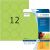 Neonetiketten Ø 60 mm, 240 Etiketten, leuchtgrün, rund, 12 Stück/Blatt, Packung à 20 Blatt