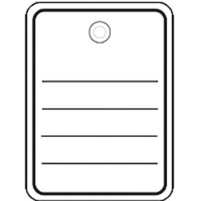 Stückwarenanhänger 40 x 50 mm, neutral, mit Öse/Faden, 1.000 Etiketten à Packung