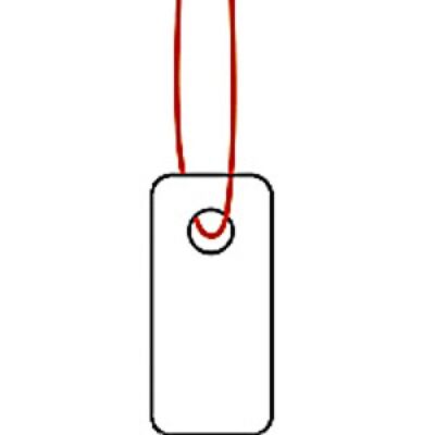 Hängeetiketten 7 x 15 mm, mit Faden rot, 1.000 Etiketten à Packung