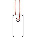 Hängeetiketten 7 x 15 mm, mit Faden rot, 1.000...