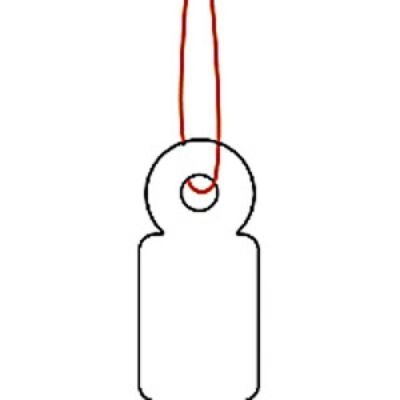 Hängeetiketten 10 x 22 mm, mit Faden rot, 1.000 Etiketten à Packung