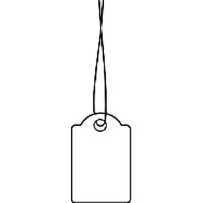 Hängeetiketten 15 x 24 mm, mit Faden weiß, 1.000 Etiketten à Packung