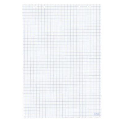 Flipchartblock, 68 x 99 cm, karriert, 20 Blatt, Recycling-Papier, 80g, weiß, 6-fach Lochung, Perforation, VE = 1 Karton = 5 Stück