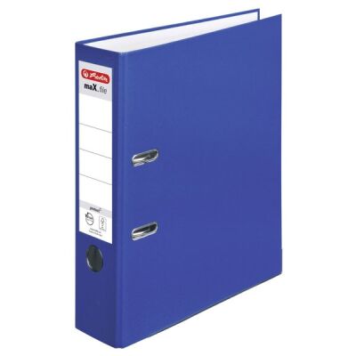 Ordner maX.file protect, 80mm, PP-Color A4, vollfarbig blau, Kantenschutz, standfest, Einsteckrückenschild, Griffloch.
