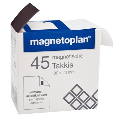 Magnetoplan Magnetstücke, 20x30mm, einseitig selbstklebend, Packung à 45 Stück