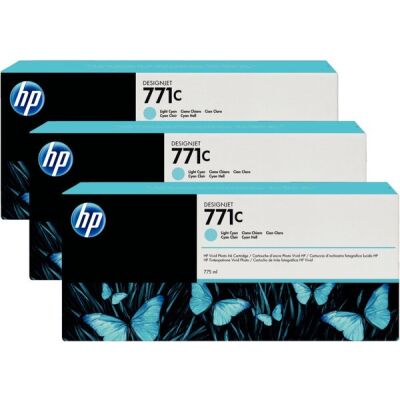 Tintenpatrone 771C hell cyan 3er-Pack, Standardkapazität 3x775ml