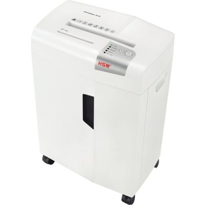 Aktenvernichter HSM shredstar X13, 4x37 mm Partikel Sicherheitsstufe 4, Leistung 13 Blatt 80 g/qm, Maße: 390x595x300 mm, Farbe: weiß/silber, Auffangbehälter 23 Liter, Papier, Heft- und Büroklammern, CD´s, Kreditkarten, Eingabebreite 230 mm, Sicherheitsstu