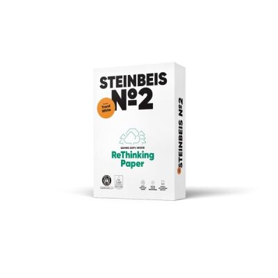 Steinbeis No. 2 Recycling-Kopierpapier, DIN A3, 80 g/qm, weiß, Weißegrad: 85 CIE, Packung à 500 Blatt