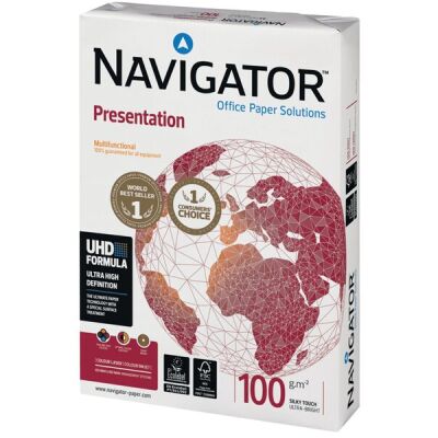 Navigator Presentation Kopierpapier, DIN A4, 100g/qm, weiß, Weißegrad: 169 CIE, Packung à 500 Blatt