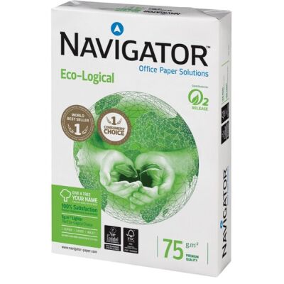 Navigator Eco-Logical Kopierpapier, DIN A4, 75g/qm, weiß, Weißegrad: 169 CIE, Packung à 500 Blatt
