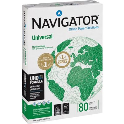 Navigator Universal Kopierpapier, DIN A4, 80g/qm, weiß, Weißegrad: 169 CIE, Packung à 500 Blatt