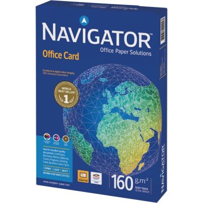 Navigator Office Card Kopierpapier, DIN A3, 160g/qm, weiß, Weißegrad: 169 CIE, Packung à 250 Blatt