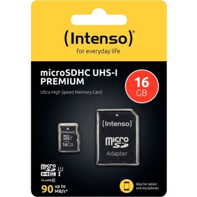 Micro-SD UHS I Speicherkarte,  16 GB, Premium, inkl. SD-Adapter für Tablets und Smartphones