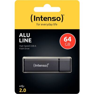 Speicherstick Alu Line, Hi-Speed USB 2.0, anthrazit, Kapazität 64 GB