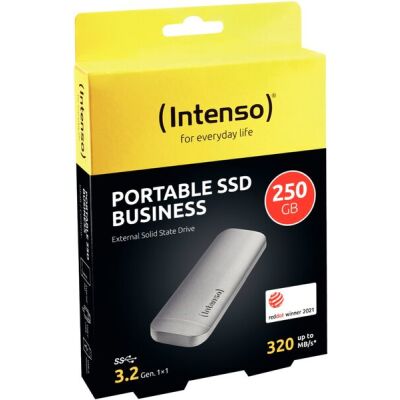 Externe SSD Festplatte Business, 250 GB, anthrazit, USB 3.2 Gen 1 Anschluss, 114 x 40 x 9 mm, 39 g