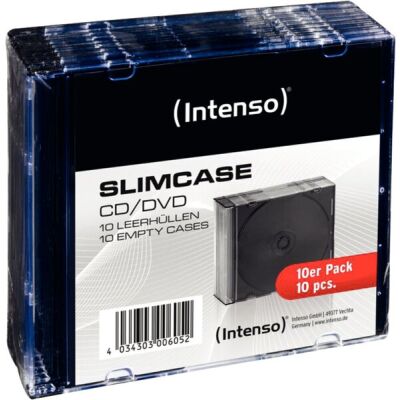 CD/DVD-Hülle, Slim Case,  Kunststoff, schwarz, 10er Pack