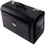 Alassio Pilotenkoffer aus Leder sw Zwei...