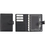 Systemplaner, A7, Nappaleder, schwarz, mit Druckknopf,...