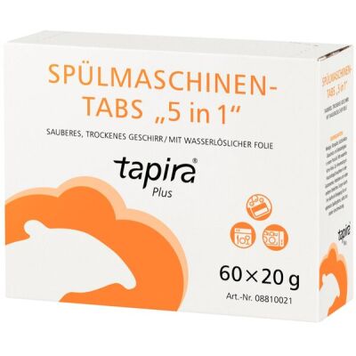 Tapira plus Spülmaschinen-Tabs 5in1 Reiniger, Klarspüler, Salzfunktion,