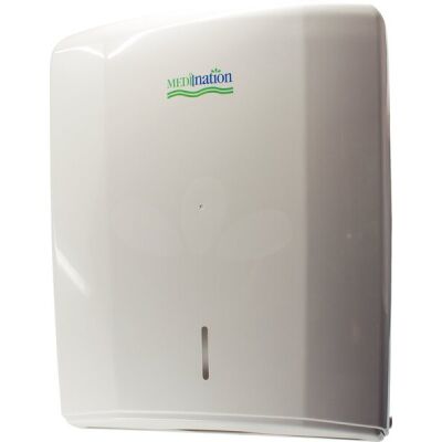 Handtuchspender für alle Papier- formate, weiß, aus ABS Kunststoff,