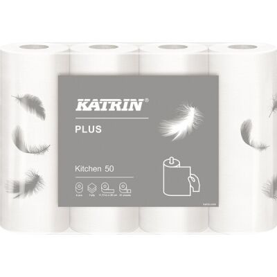 Haushaltsrolle Katrin Classic Kitchen 50, weiß, 3-lagig, 51 Blatt / Rolle