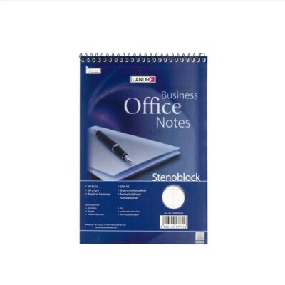 Stenoblock Office, A5, 40 Blatt, 60 g/m², liniert, mit Spiralbindung, Mittellinie