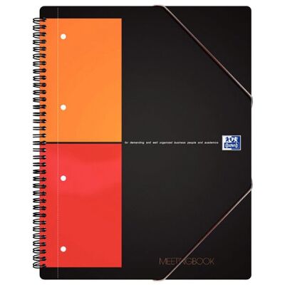 Meetingbook, A5+, kariert 5 mm, 80 Blatt, 80g/qm, 10fach gelocht, mit Gummizug