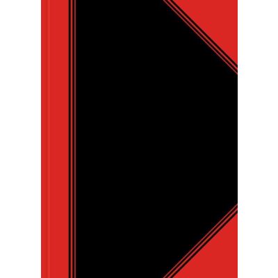 China-Kladde, A4, kariert,96 Blatt Papier 70 g/qm, schwarz/rot