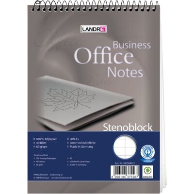 Stenoblock Work A5 60g Recyclingpapier 40 Blatt