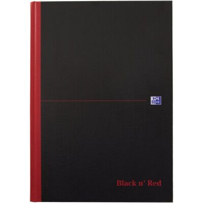 Gebundenes Buch A4, 96 Blatt, kariert mit Lesezeichenband, schwarz,