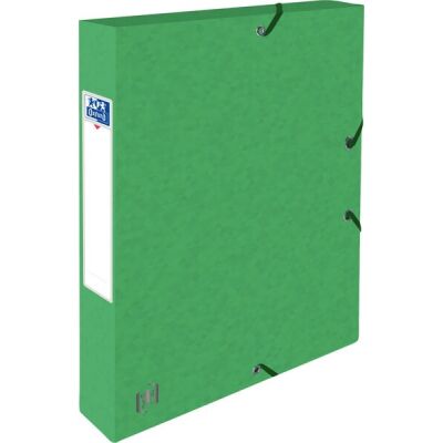 Sammelbox, DIN A4, 40mm, 425g, grün 3 Einschlagklappen, Gummiband,