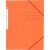 Eckspannmappe, DIN A4, 390g, orange 3 Einschlagklappen, Gummiband,