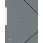 Eckspannmappe, DIN A4, 390g, grau 3 Einschlagklappen,...
