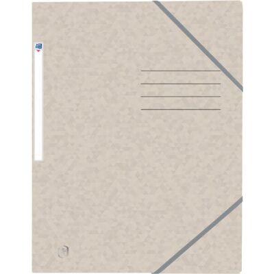 Eckspannmappe, DIN A4, 390g, beige 3 Einschlagklappen, Gummiband,