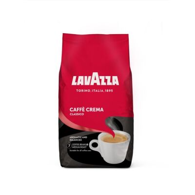 Lavazza Caffè Crema Classico, 1.000 g, ganze Bohnen, Aroma: Noten von Trockenfrüchten, Intensität: 7, Röstung: Medium.