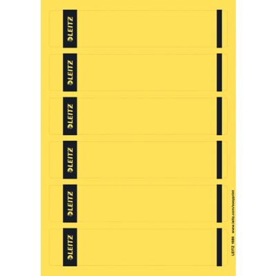 Rückenschild selbstklebend, kurz/schmal, gelb, Blatt mit 6 Schildern, Inhalt: 150 Stück, Maße: 39 x 192 mm