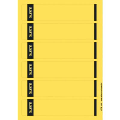 Rückenschild selbstklebend, kurz/schmal, gelb, Blatt mit 6 Schildern, Inhalt: 150 Stück, Maße: 39 x 192 mm