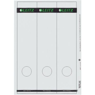 Rückenschild selbstklebend, lang/breit, grau, Blatt mit 3 Schildern, Inhalt: 75 Stück, Maße: 61,5 x 285 mm