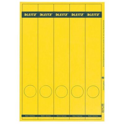 Rückenschild selbstklebend, lang/schmal, gelb, Blatt mit 5 Schildern, Inhalt: 125 Stück, Maße: 38 x 285 mm