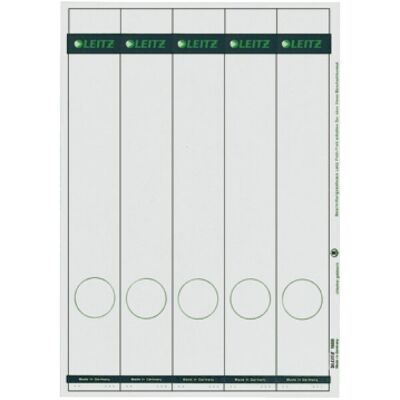 Rückenschild selbstklebend, lang/schmal, grau, Blatt mit 5 Schildern, Inhalt: 125 Stück, Maße: 38 x 285 mm