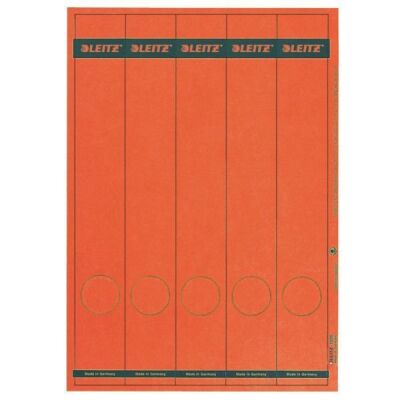 Rückenschild selbstklebend, lang/schmal, rot, Blatt mit 5 Schildern, Inhalt: 125 Stück, Maße: 38 x 285 mm