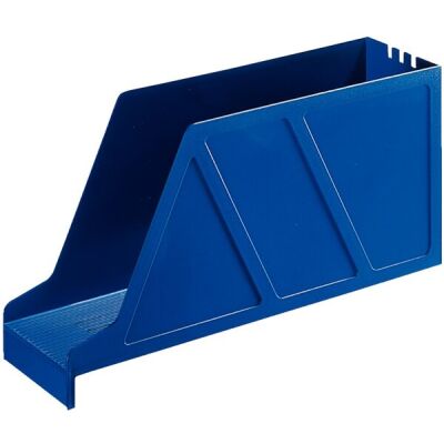 Stehsammler A4 quer, blau, Polystyrol, auswechselbares Beschriftungsschild, Maße: 97 x 156 x 336 mm