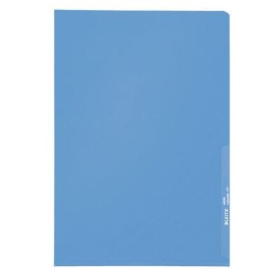 Sichthülle A4, blau, oben und rechts offen, dokumentenecht, PP, genarbt, Folienstärke: 0,13mm, Inhalt: 100 Stück