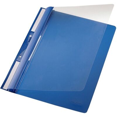 Einhängehefter A4, blau, transparenter Vorderdeckel, 2-fach Lochung im Rückenfalz, PVC, dokumentenecht, Fassungsvermögen: 250 Blatt