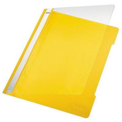 Schnellhefter A4, gelb, transparenter Vorderdeckel, PVC, Beschriftungsfeld, Fassungsvermögen: 250 Blatt