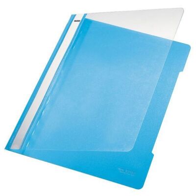 Schnellhefter A4, hellblau, transparenter Vorderdeckel, PVC, Beschriftungsfeld, Fassungsvermögen: 250 Blatt