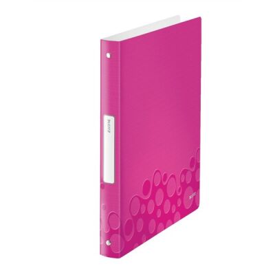 Ringbuch WOW A4, pink. 4-O-Ringmechanik, Ø 25mm. Aufgeklebtes Rückenschild. Maße: 314 x 257 mm.