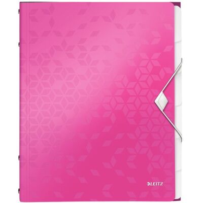 Ordnungsmappe WOW A4, pink-metallic, 6 Fächer, 3 seitliche Klappen, Verschluss, Füllmenge: 200 Blatt, 260 x 320 mm